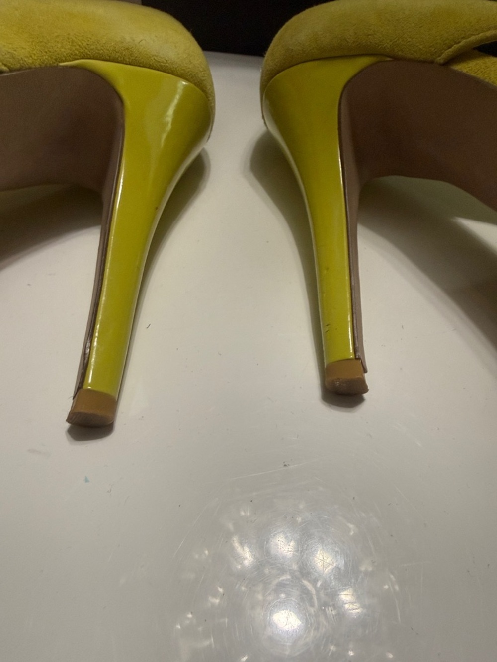 Steve Madden Yellow Suede Heels - Picture 7 of 7
